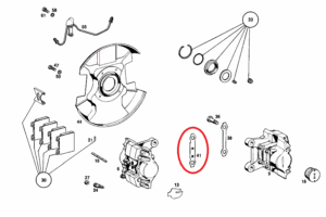 Retaining plate for front brake caliper W100 - Image 1